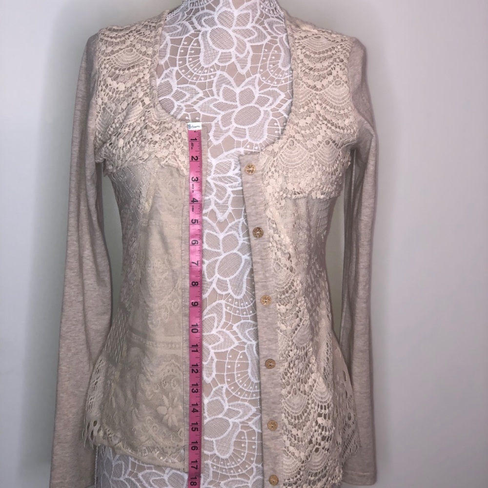 Buckle Boutique Lace Blazer Jacket Cream